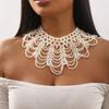 Multi-layered Weave Pearl Necklace Bohemian Style Women's Clavicle Chain  Dress Accessories