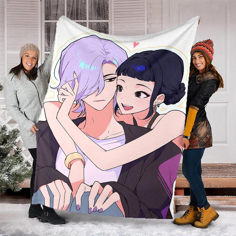 1pc KPop ZOEY6 Theme Blanket - Digital Print, Polyester, Cozy for All Seasons, Perfect for Outdoor, Camping, and Travel