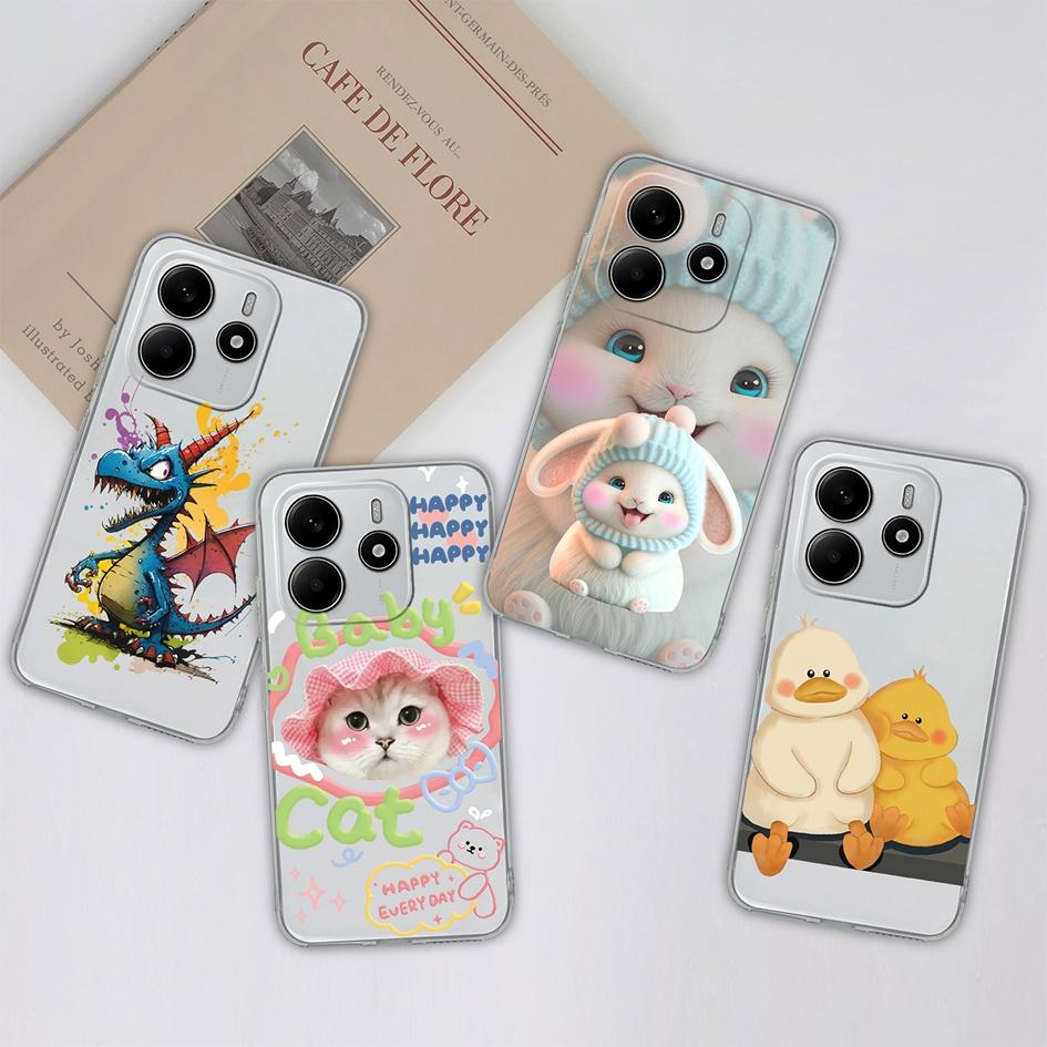 Забавные черные задние крышки для кота для Redmi Note 14 Pro Plus A3 K80 Pro A4 14R новый чехол для телефона эстетический дизайн жидкий силиконовый мягкий корпус для Redmi бампер