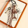 Handmade Vintage Bear Key Pendant PU Leather Woven Ropes Keyring  Jewelry Accessories
