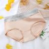 Антибактериальное дышащее хлопковое женское нижнее белье со средней талией, женское модное нижнее белье, эластичные однотонные трусы