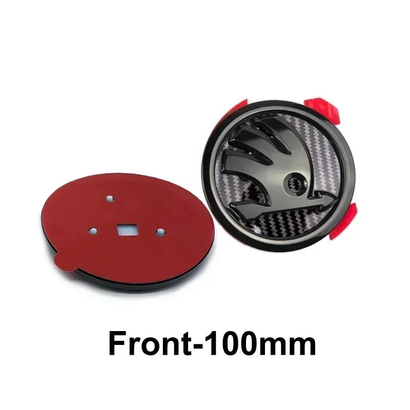 ZDVK6 80mm 90mm ABS Front Rear Emblem for SKODA Fabia 1 2 Octavia a7 RS Superb Rapid Yeti Karoq Vision Car Head Boot Tailgate Sticker