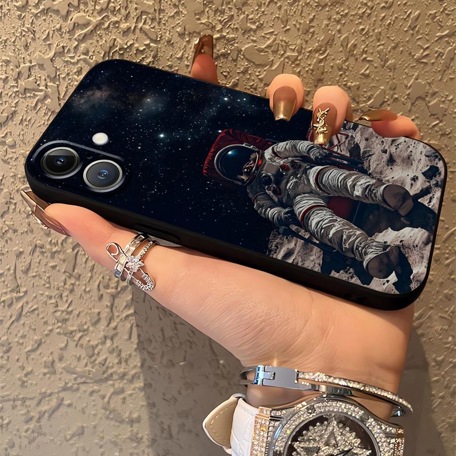 Мультяшный Космонавт Арт Funda Чехол для Телефона для Apple iPhone 17 Pro Max Air 14 13 11 16 XR XS MAX 12 15 Pro 7 8