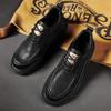 2024 Fashion Men's Casual Shoes New Soft Rubber Solid Colors Non Slip Leather Shoes Man Casual Leather Round Head Lace Up Shoes