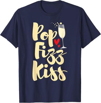 Унисекс Футболка Pop Fizz Kiss Празднование Нового Года