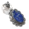 Natural Lapis Lazuli Gemstone 925 Sterling Silver Jewelry Pendant 2.25" H5f41