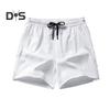 Men Shorts Elastic Waistband Adjustable Drawstring Casual Shorts with Pockets Solid Color Quick Drying Sport Shorts
