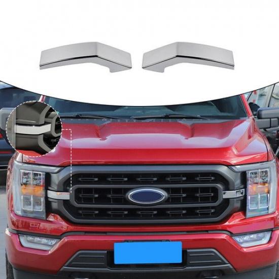 Chrome Front Grille Cover Trim Decor Bezels For   Ford F150 Accessories