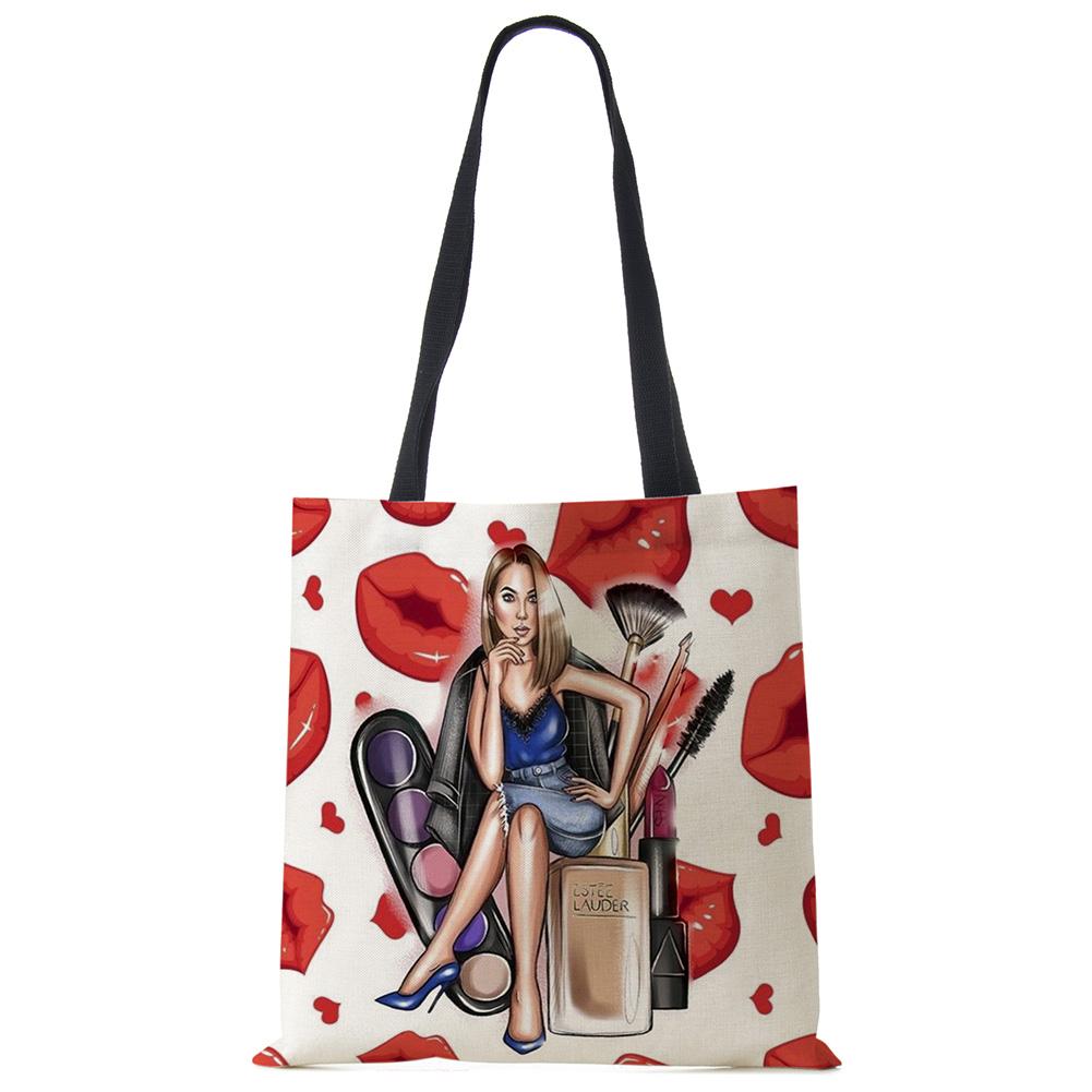 Модная женская сумка-тоут с принтом для девочек, многоразовые сумки для покупок, складные дорожные школьные пляжные сумки