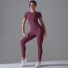 Спортивная одежда для женщин, однотонный топ для фитнеса, леггинсы с высокой талией, короткие леггинсы без рукавов для тренировок