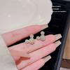 S925 Silver Needle Cute Bear Studded Earrings Female Colored Diamond Stereo Earrings Exquisite Earrings Accessories.