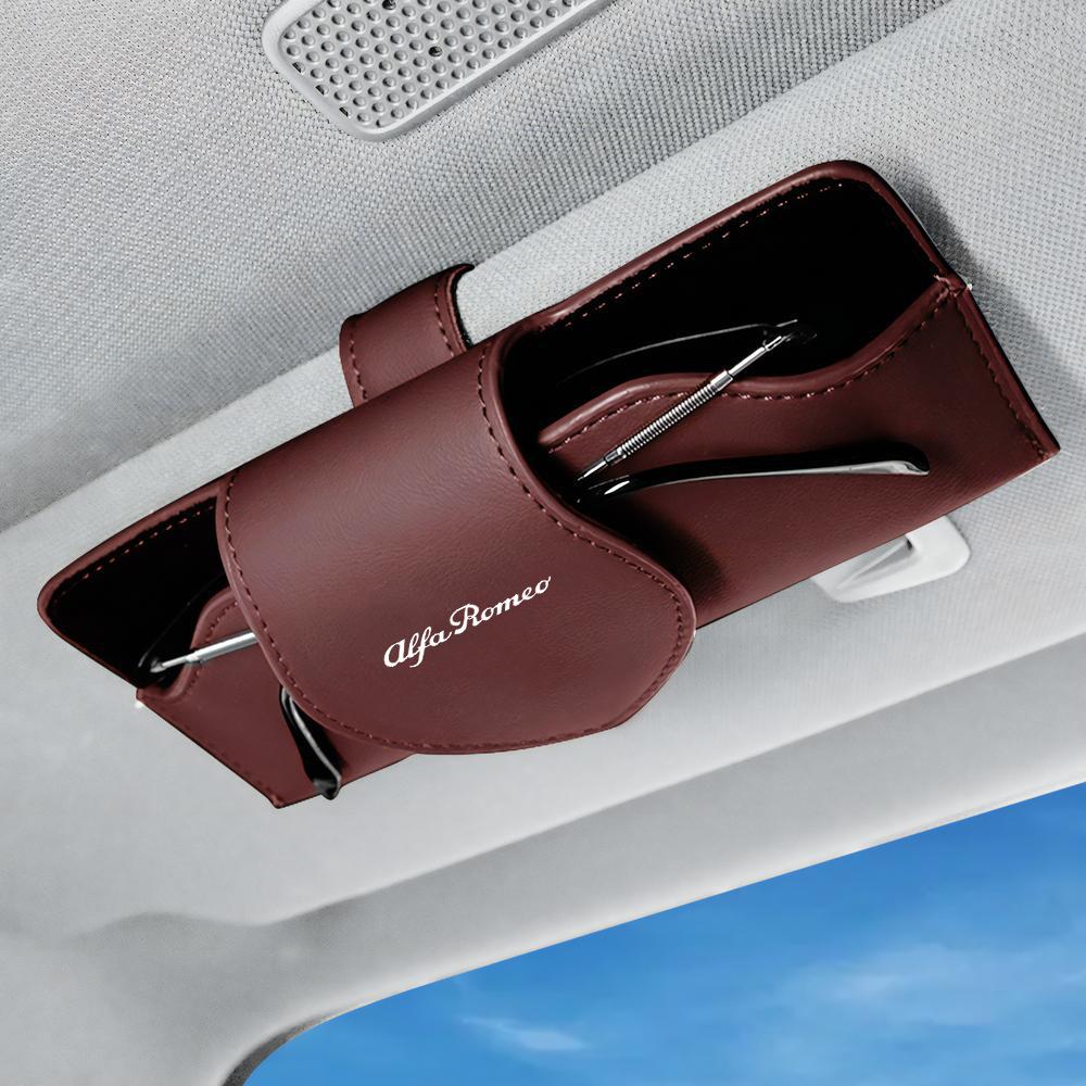 YYCE3 1pc Multifunctional Car Sun Visor Glasses Clip Case Glasses Holder For Alfa Romeo 159 147 156 Giulietta Mito Auto Accessories