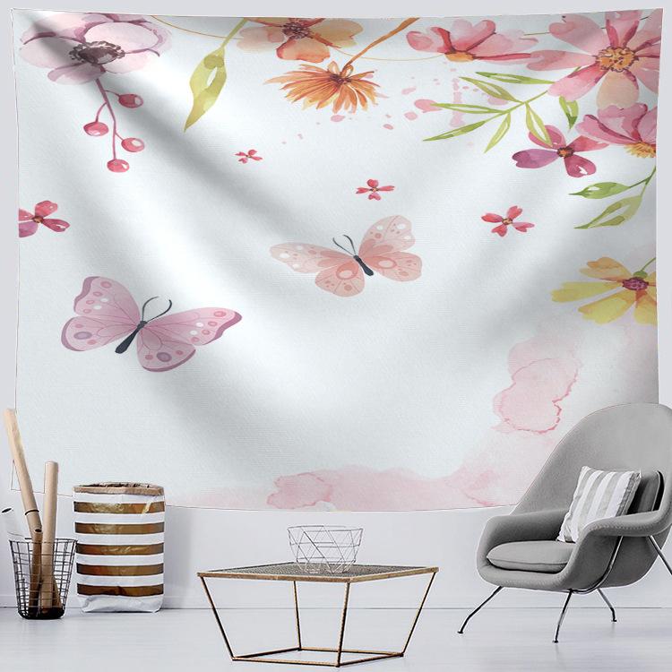 Свежий Цветочный Принт Гобелен 3D Лесной Водопад Пейзаж Настенный Домашний Фон Ткань Декор Садовый Постер для Улицы