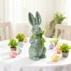 Пасхальная пенопластовая фигурка кролика с блестящей пудрой, имитация статуэтки кролика, для дома, офиса, праздничной вечеринки