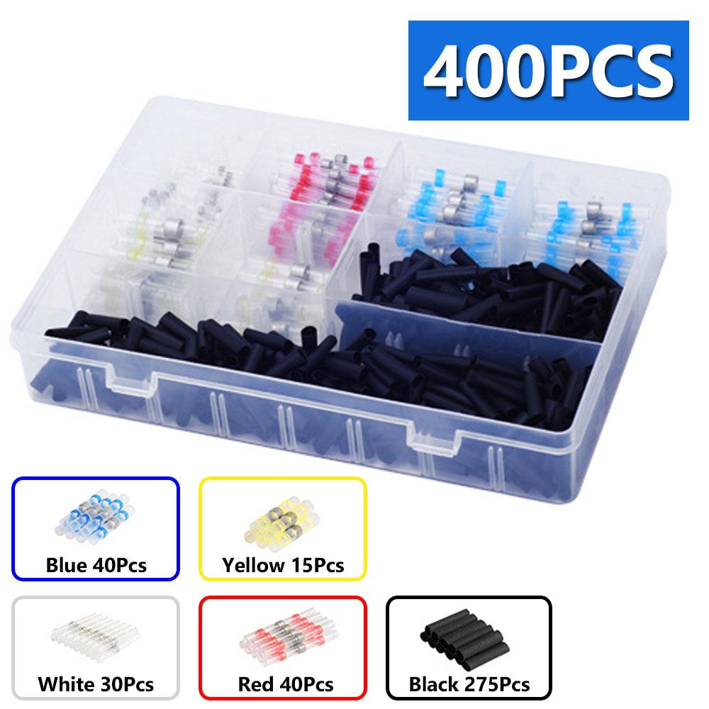 50-1200PCS Waterproof Solder Seal Wire Connectors Heat Shrink Butt Crimp Terminals Electrical Cable Splice for Automotive Marine