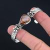 Daughters Day Deal 925 Sterling Silver Crazy Lace Agate Stone Flower Boho Bangle