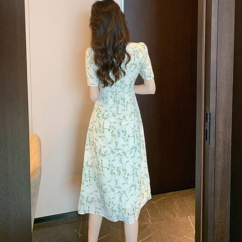 Модное простое платье с принтом для женщин, повседневные летние вечерние платья с короткими рукавами, элегантное длинное платье, платья в стиле бохо, халат 24603