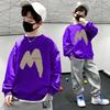 Trendy Korean Letter Printed Boys' Sweatshirts: Long Sleeve, Loose Fit for Spring, Fall, and Winter – New Styles for Older Kids.