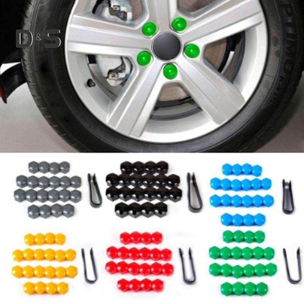DYS Auto Shop 20Pcs 17mm Car Vehicle Wheel Center Nut Protection Cover Caps with Removal Tool