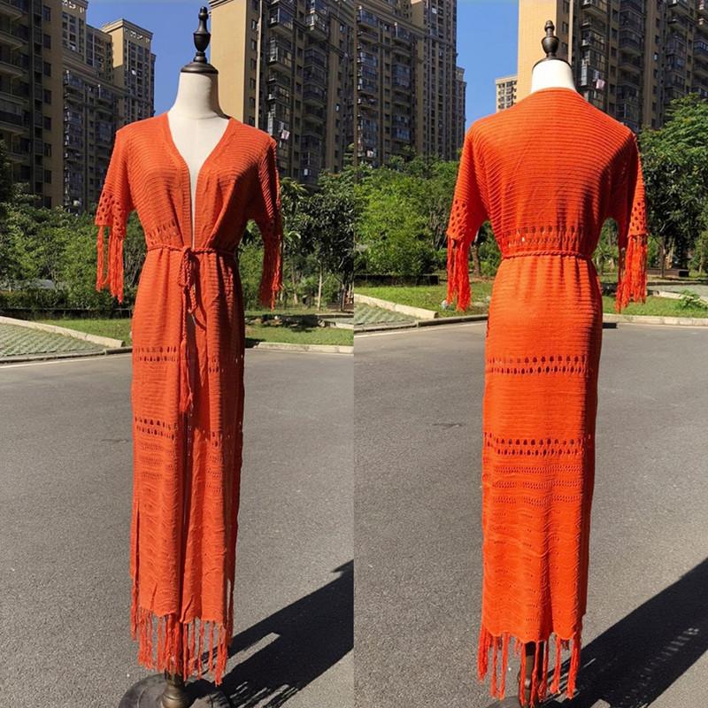 Пляжная вязаная туника для купальника 2022