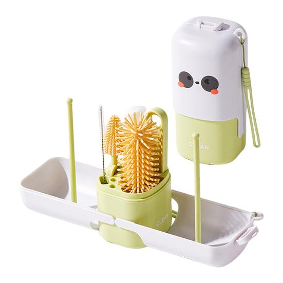 Cup Brush Food Grade Multifunctional 7-in-1 Cleaning Drying Set Portable Travel Storage Box Baby Feeding Bottle Cleaner