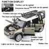 Большой внедорожник Land Rover Defender в масштабе 1/18, внедорожная модель из сплава, литая игрушечная машинка для коллекции, симуляция, звук, свет, подарки на День защиты детей