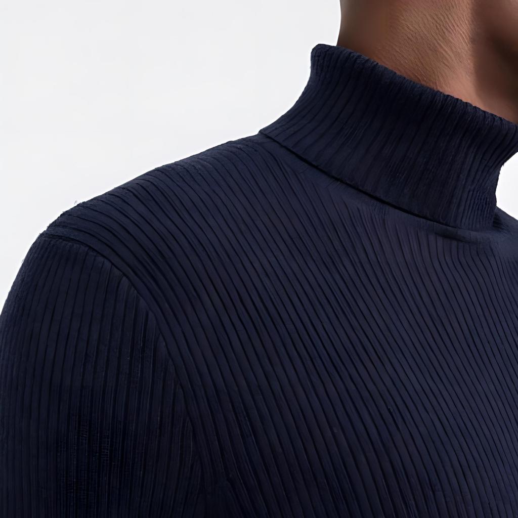 Polo Ralph Lauren FW21 Вышитый логотип с высоким воротом, мужской свитер, синий 710810838-002