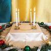 Advent Wreath Candle Holder Christmas Candle Ring Stand for 4/5 Taper Candles Gold Metal Advent Wreath Ring for Christmas Holiday Home Party Church