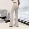 Женские европейские и американские повседневные прямые микро-клеш брюки для йоги