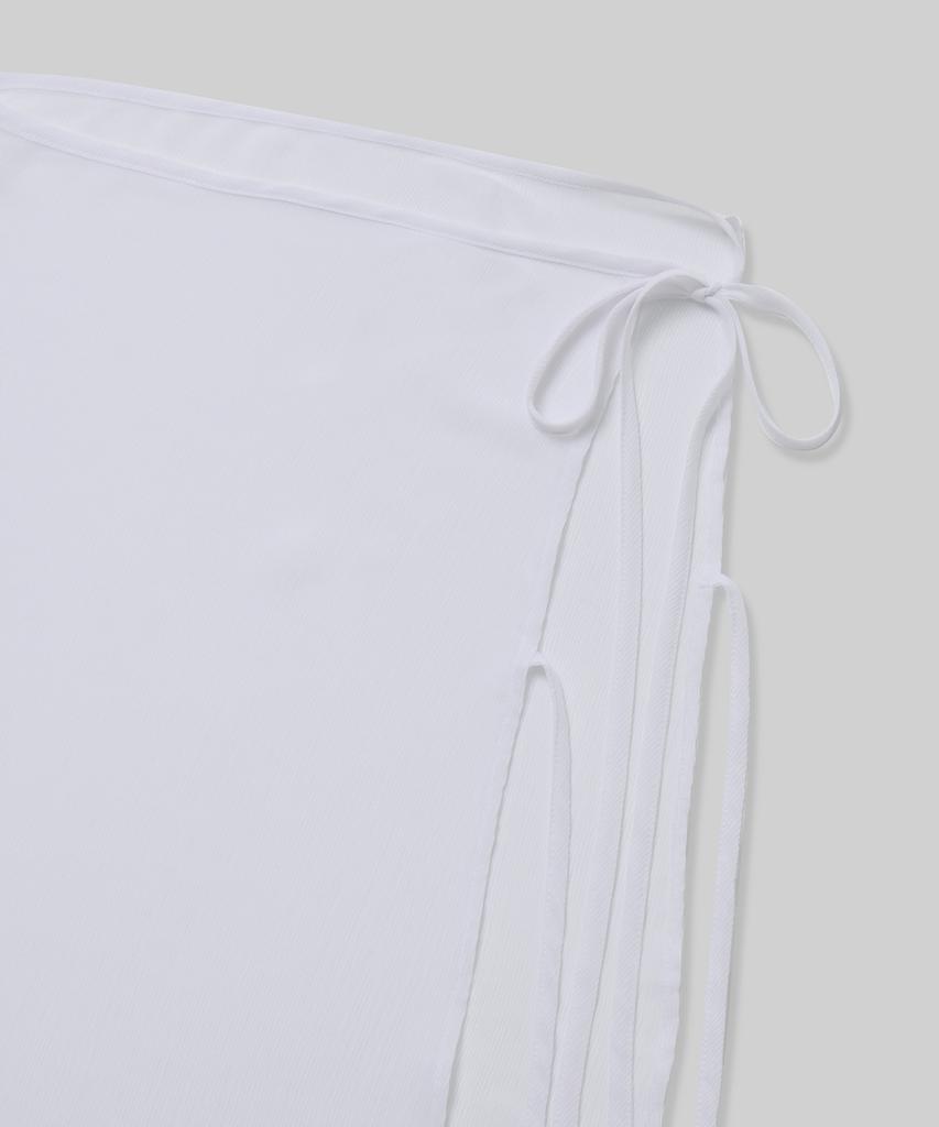 Musinsa Standard Woman Women'S Sheer Crinkle Layered Wrap Skirt_Long [White]