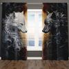 2 штуки черно-белых штор с принтом волка, шторы с кулиской 30*65, для спальни и гостиной, , украшение для дома