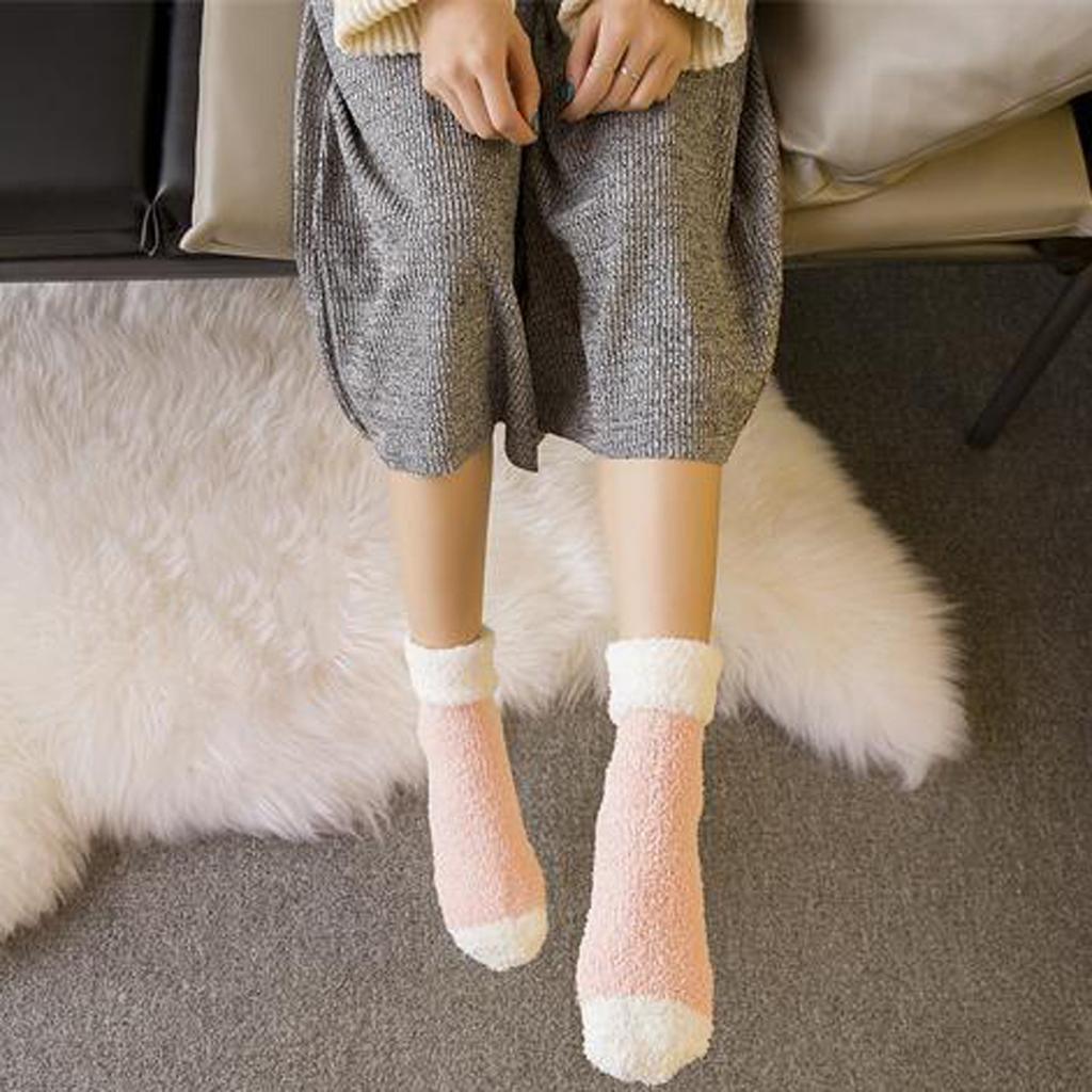 Женские носки из кораллового флиса плюс флисовые носки для сохранения тепла, домашние носки-тапочки