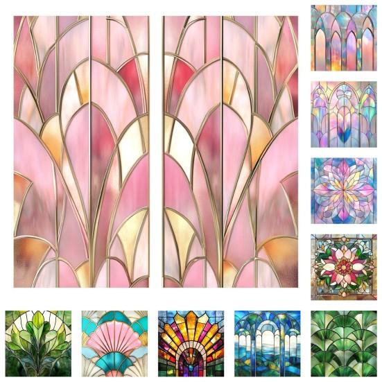 Витражная статическая оконная пленка, защита конфиденциальности, солнцезащитное стекло, водонепроницаемая пленка для покрытия окон в ванной комнате и дома из ПВХ