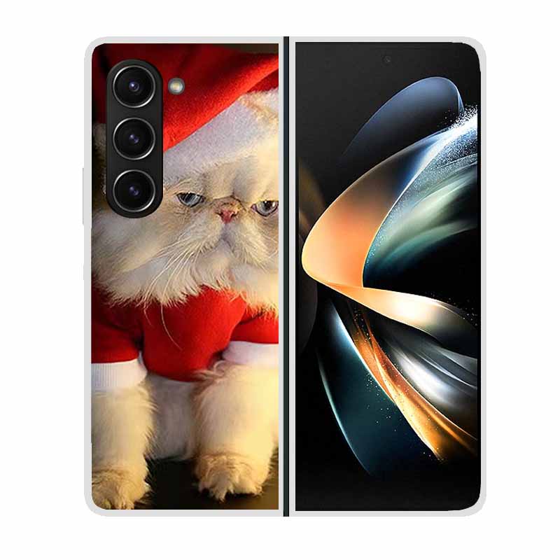 Christmas Cover For Samsung Galaxy Z Fold 5 5G Cases ZFold3 4 2 Clear Plastic Hard Back Cases For Samsung Z Fold 3 Phone Covers