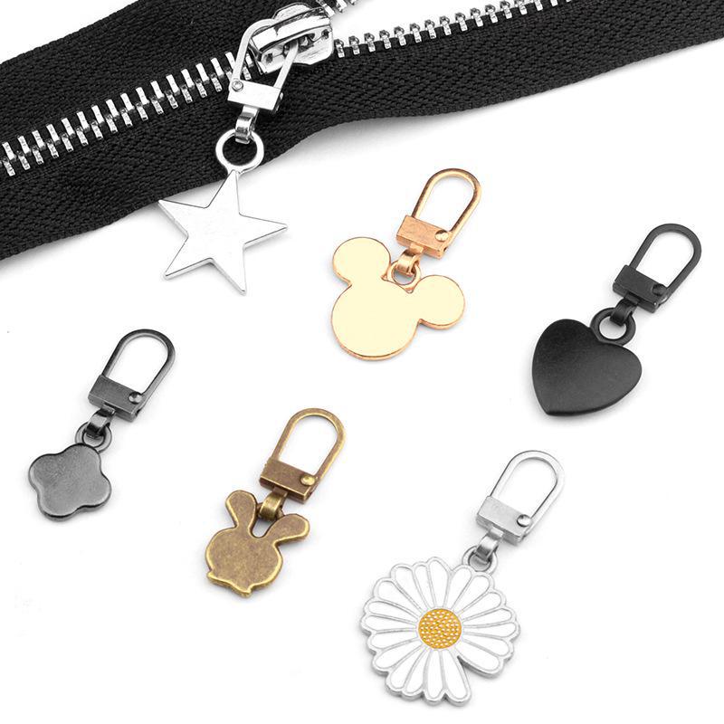 Metal Zipper Pull Tab with Removable Head for Clothing Repair and Accessories