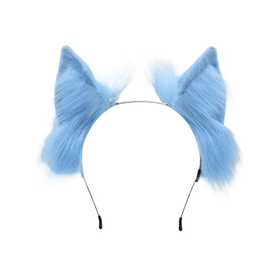 Обруч для волос с плюшевыми кошачьими ушками, эластичный головной убор, искусственные уши животных ручной работы, металлическая оправа, гибкая повязка на голову, аксессуары для фотосъемки на Хэллоуин