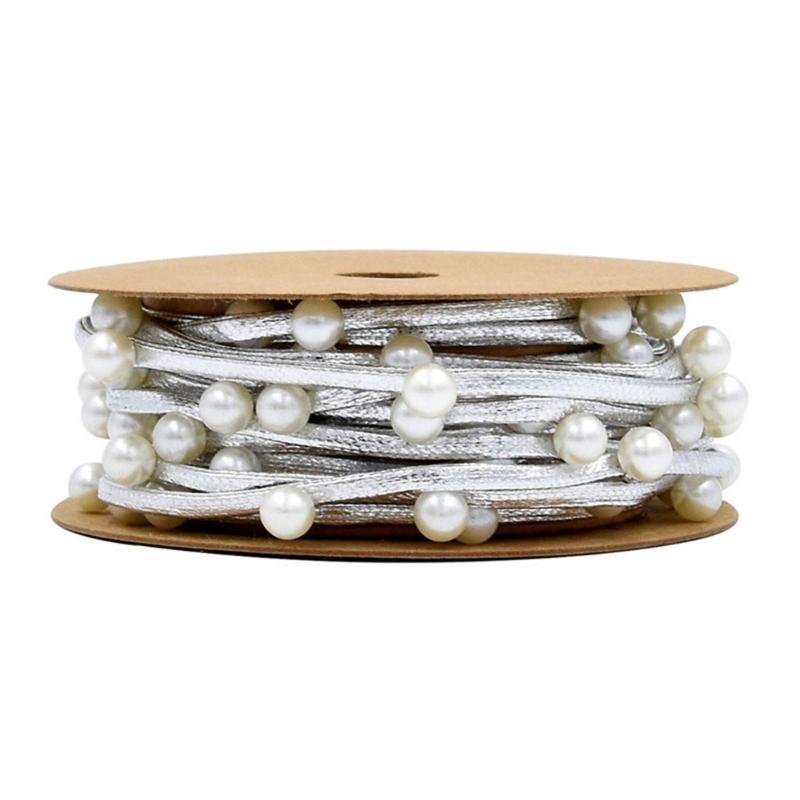 Праздничная веревка для обертывания с золотыми/ серебряными бусинами Рождественская лента с бусинами Идеально подходит для поделок своими руками и рождественских украшений