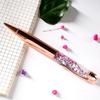 Luxury 1.0mm Metal Bling Sequin Ballpoint Pen Signature Writing Pens Black Ink School Stationery
