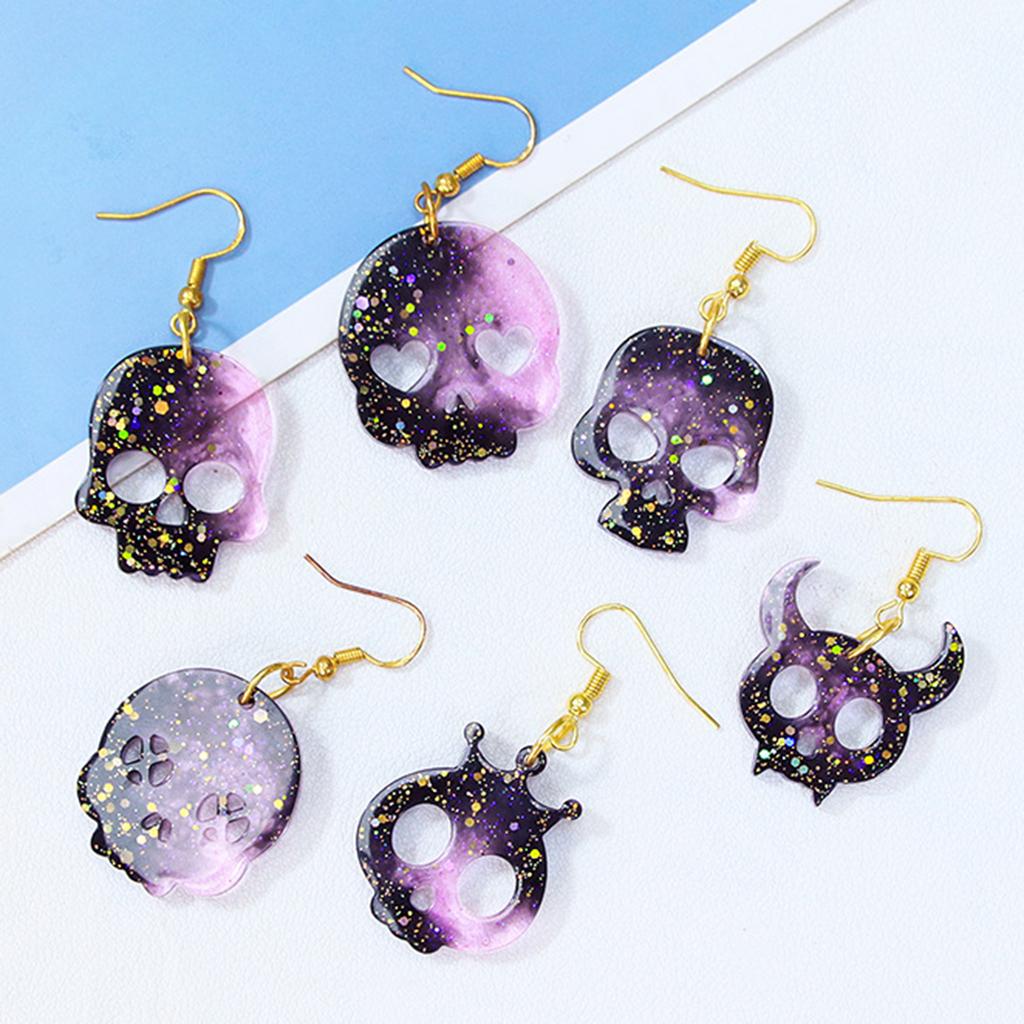 Portable Creative Skull Designs Sturdy Silicone Molds Craft Supplies for Earring Crafting High Temperature Resistant