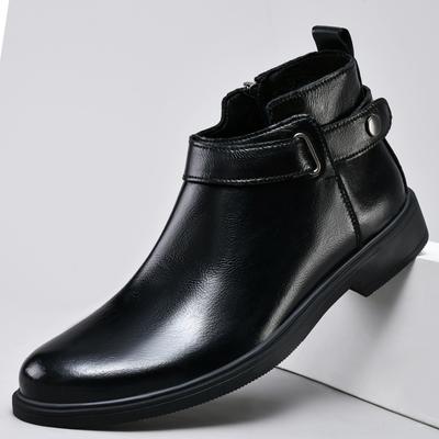 Мягкие кожаные мужские ботинки Chelsea Fashion Shoes Новые горячие продажи Мужские зимние ботильоны Деловые туфли Slip on Мужские зимние ботинки