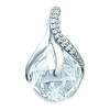 [F1302] - Silver Pendant 'Linda' Silver White (rhodium Plated) - 13x20 Mm