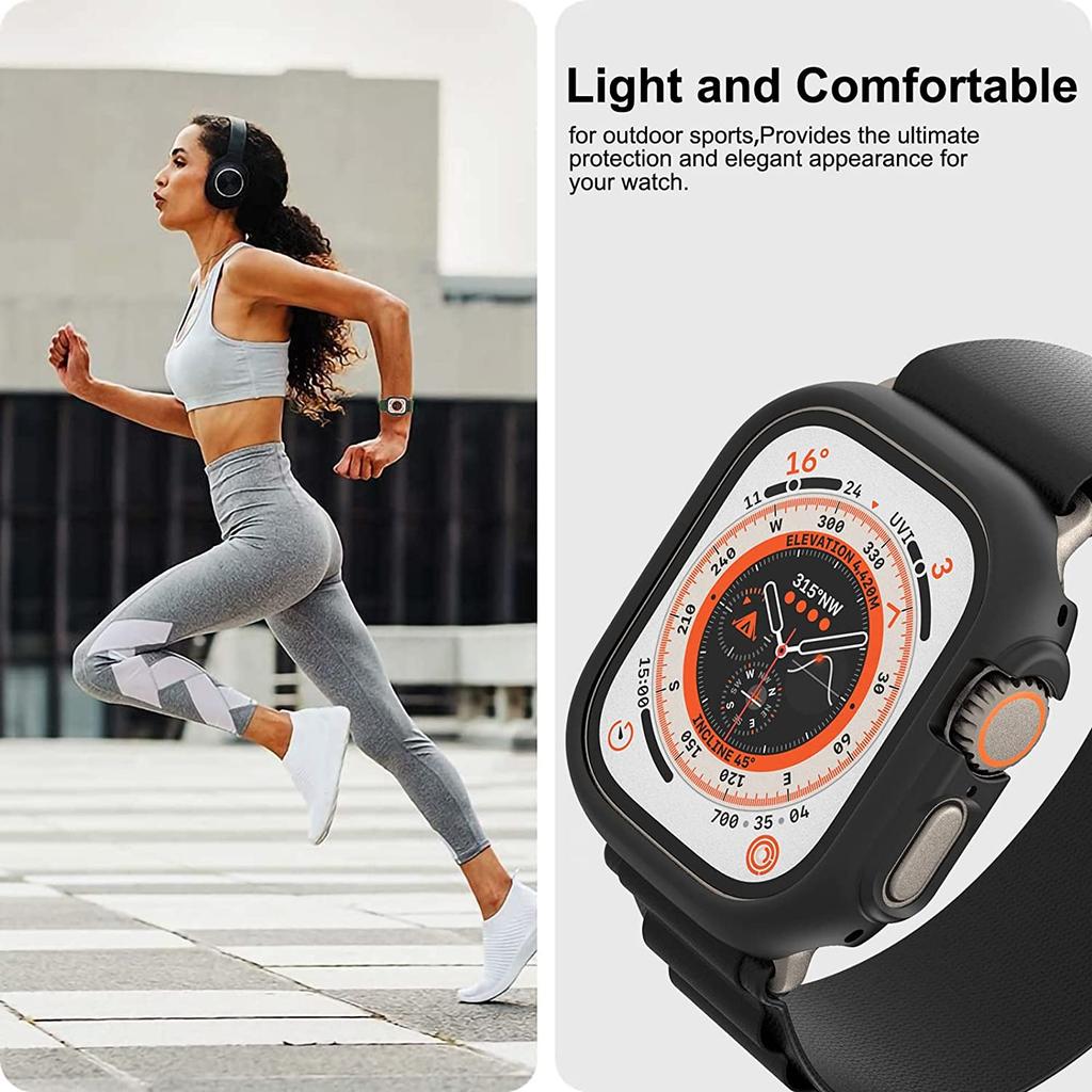 Glass+Case For Apple Watch Ultra 49mm smartwatch PC Bumper+Screen Protector Tempered Cover iwatch series Ultra 2 3 Accessories