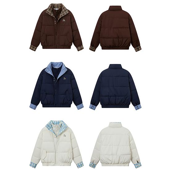 Зимняя двухслойная куртка из хлопка с воротником, женская универсальная в стиле пэчворк, студенческая свободная теплая куртка