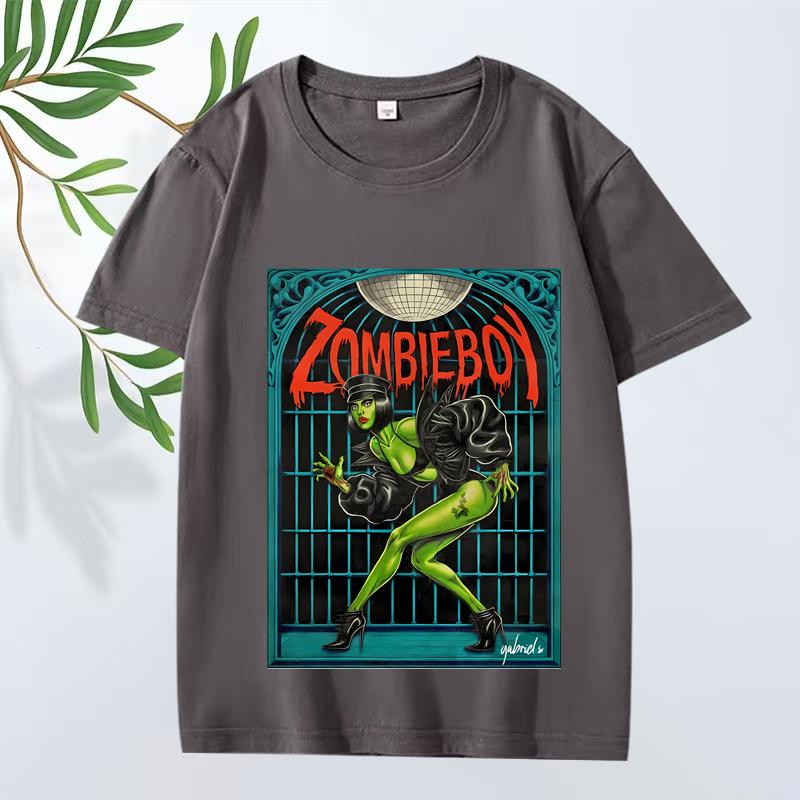 Zombieboy Основная графическая футболка мужская женская Оверсайз 100% Хлопок уличная одежда с коротким рукавом Летний принт УнисексТопы
