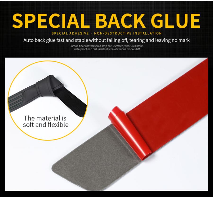 4 шт. Накладки на пороги дверей спортивного автомобиля, накладка из углеродного волокна, резиновая накладка, защита от царапин