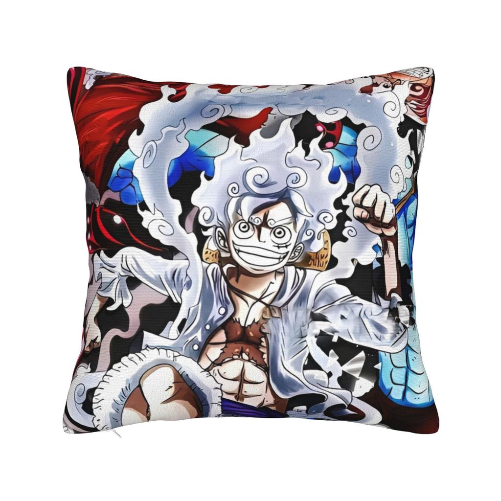 Luffy Anime Skull Square Pillow Case Cushion Cover Funny Zipper Decorative Pillowcover for Sofa cm