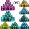 D6 Mixed Colours Polyhedral Dice 6 Sided Acrylic Colourful Glitter Dice for Roleplay Game Math Teaching Playing Tabletop Games