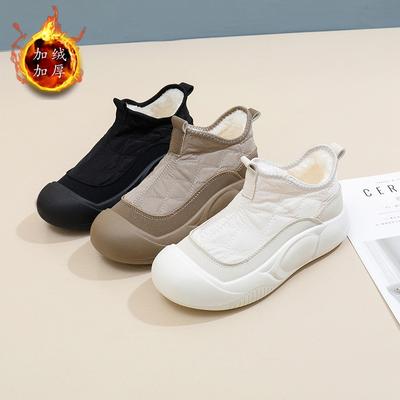 Женская обувь из хлопка, зимняя обувь 2024 года, бархатные универсальные женские студенческие ботинки, теплые, на платформе, повседневные зимние ботинки XW5811