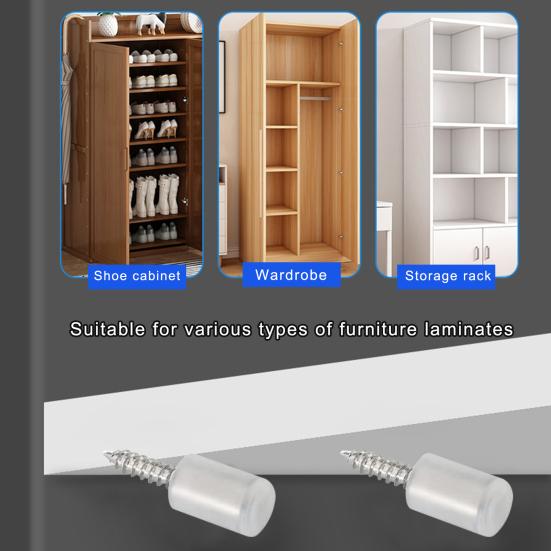 20/50/100 шт. Саморезы, опорные штифты для ламината, самосверлящие полочные штифты с нескользящей втулкой для мебели, книжного шкафа, гардероба
