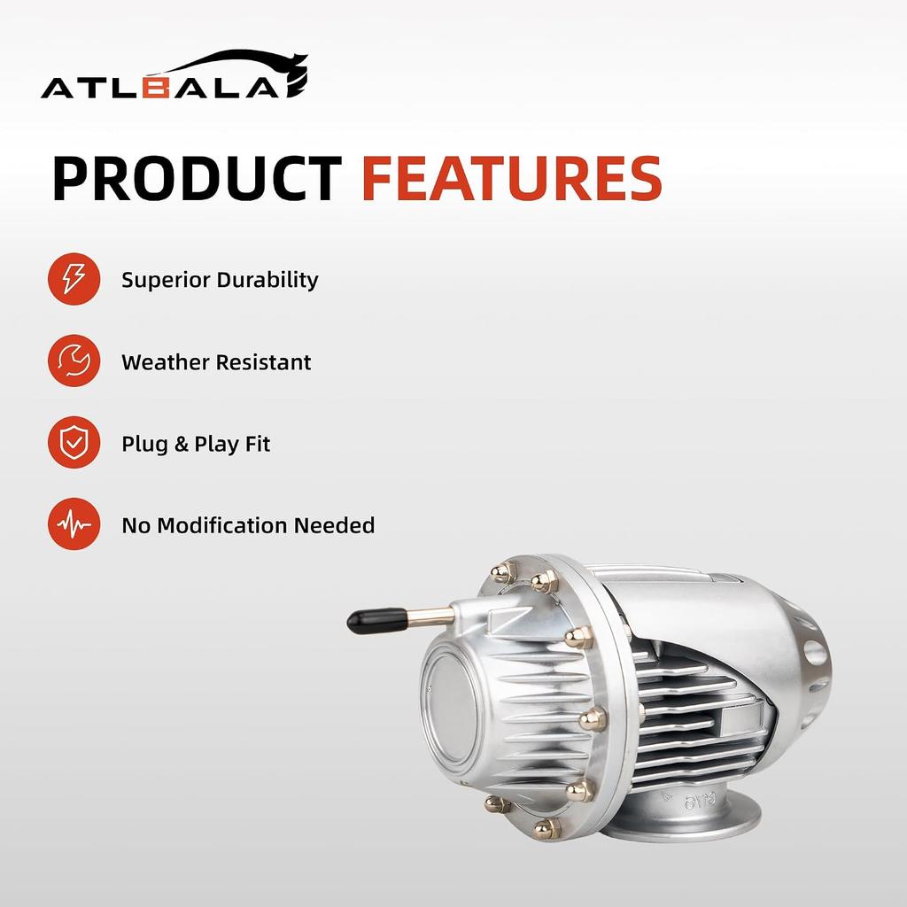 Turbo Blow Off Valve Compatible with HKS SQV4 SSQV IV Style, Universal Aluminum BOV Pressure Relief Valve with Direct Fit Adapter for Turbocharged